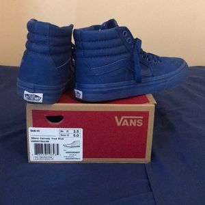 vans navy blue high tops